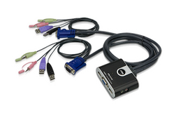 2端口USB KVM多电脑切换器 (具备档案传输功能)