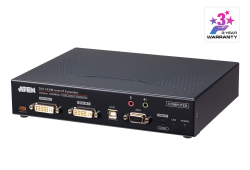 DVI-I 双屏幕 KVM over IP 信号延长器 (发送装置) 具有Internet 访问功能