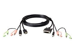 1.8m USB HDMI转DVI-D切换器连接线 附音频功能