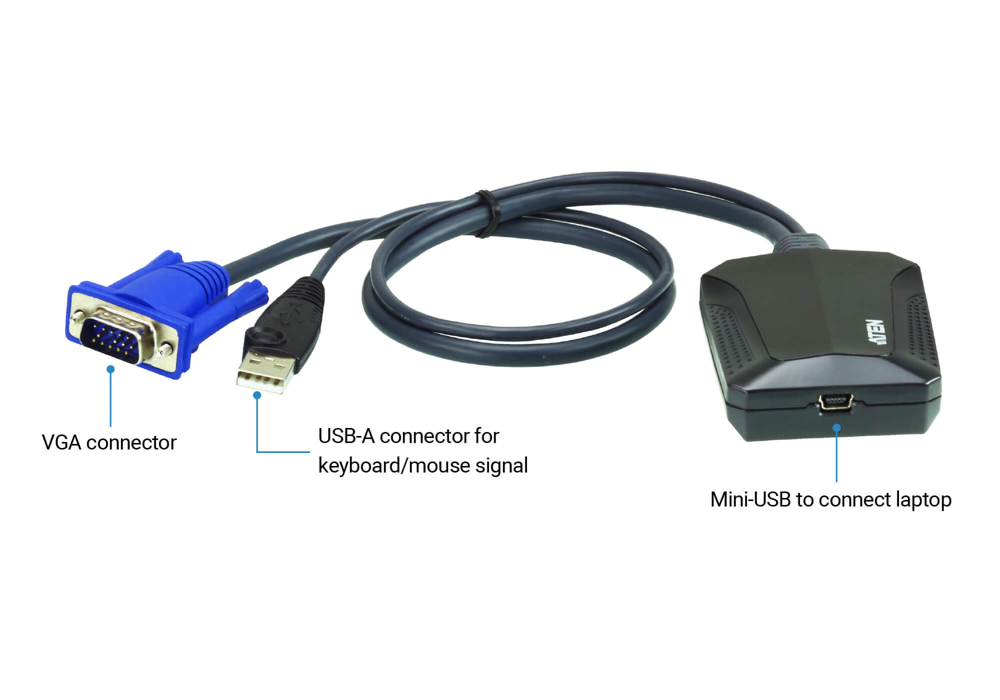 Laptop USB KVM Console Crash Cart Adapter | ATEN CV211 | 北京宏正 