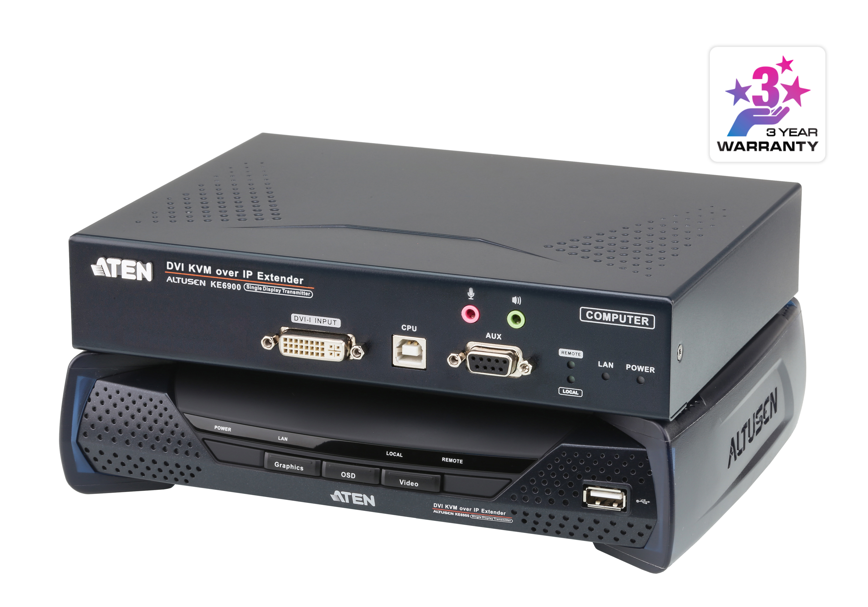 DVI-I单屏幕 KVM Over IP信号延长器