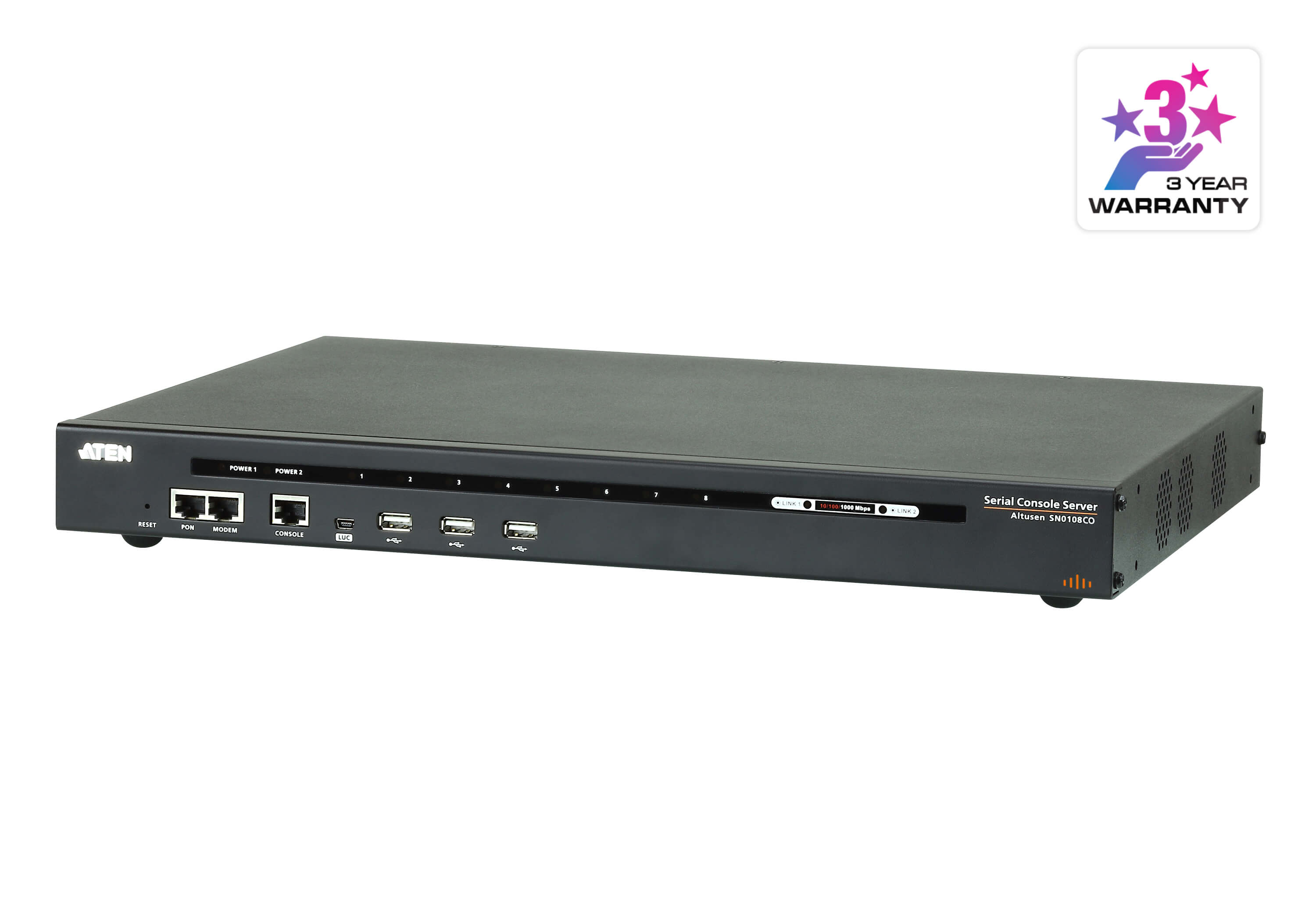 8 端口串口控制台服务器搭载双电源/LAN-2